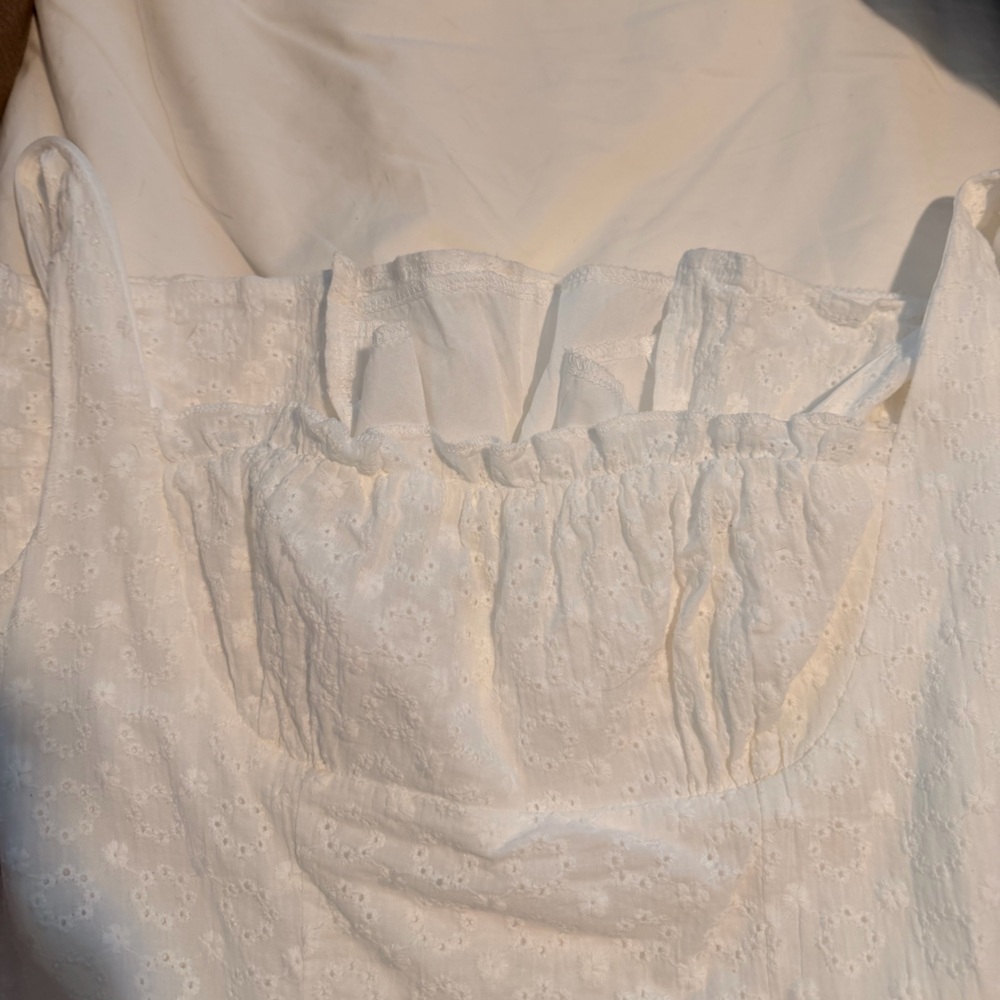 White Eyelet Ruffle Strap Sundress - Picture 2 of 5